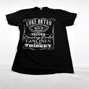 Luke Bryan Black Farm Tour Concert Tee T-Shirt Country Music Whisky Crew Sz S